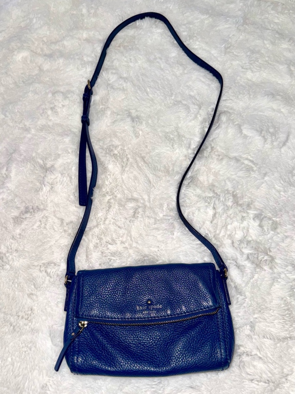 kate spade Blue Pebbled Leather Crossbody Bag
